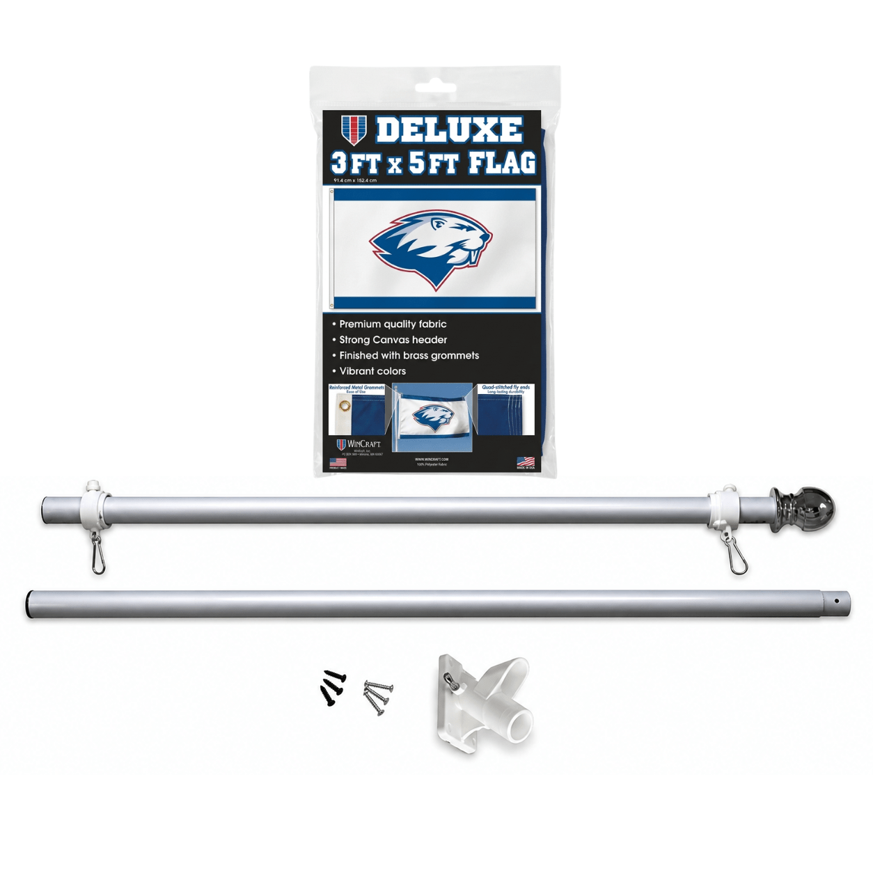 First - Class Reedsburg Beaver Flagpole Kit - Liberty Flag & Specialty