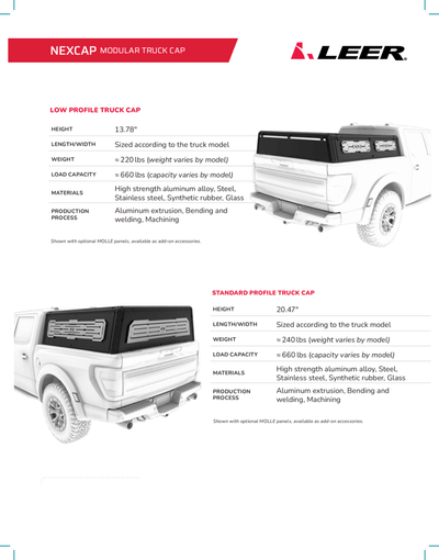 NexCap Module Leer Truck Cap - Liberty Flag & Specialty