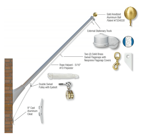 Outrigger Wall Flagpole - Liberty Flag & Specialty