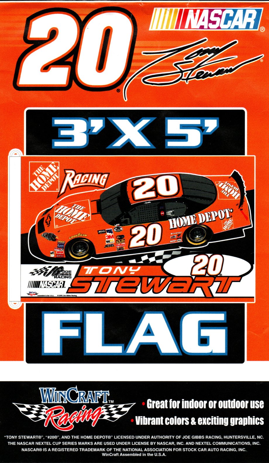 Tony Stewart #20 3x5 Flag - Liberty Flag & Specialty
