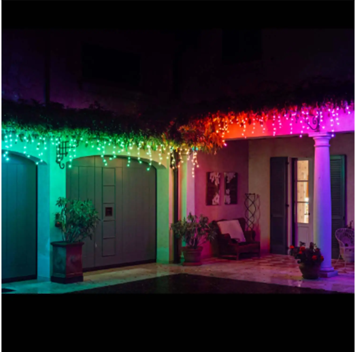 Twinkly Pro -RGBW Capsule Icicle Lights with Clear Wire -250 Count -5" Drop Spacing - Liberty American Made Solutions