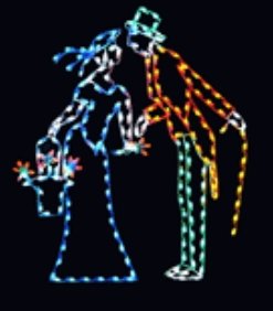 7' Silhouette Yuletide Kissing Couple - Liberty Flag & Specialty